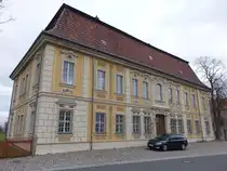 Barockes Jagdhaus K�ssern, erbaut um 1718, Putzfassade mit illusionistischer Architekturmalerei (02.11.2024)