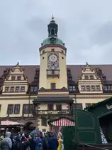 Ansicht des Turmes des alten Rathauses von Leipzig am 23. Dezember 2024.