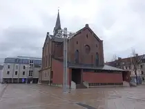 Neu-Ulm, evangelische Petruskirche, erbaut von 1863 bis 1867 durch den k�niglichen Kreisbaumeister Georg Freiherr von Stengel (16.03.2021)