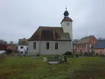 Sachau, evangelische St. Johannis Kirche, erbaut im 13. Jahrhundert, Neubau 1622 (09.12.2024)