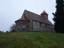 Klein-Marzehns, evangelische Dorfkirche, sp�tgotische Feldsteinkirche, erbaut um 1400 (10.12.2024)