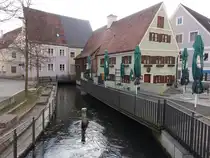 Mindelheim, Weberhaus in der M�hlgasse, zweigeschossiger Traufseitbau mit Satteldach, erbaut im 18. Jahrhundert (11.01.2025)