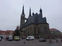 K�then, evangelische St. Jacob Kirche, erbaut von 1400 bis 1514, Doppelt�rme erbaut 1895 durch Bernhard Sehring (12.12.2024)