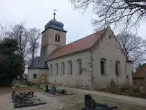 Ostrau, barocke Schlo�kirche, erbaut von 1698 bis 1703 durch Otto Ludwig von Veltheim (12.12.2024)