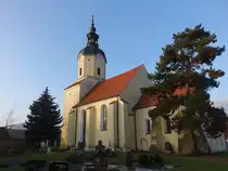 Krippehna, evangelische St. Lukas Kirche, erbaut im 13. Jahrhundert (13.12.2024)