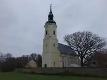 M�glenz, evangelische Kirche, barocke Saalkirche, erbaut 1766 bis 1774 (15.12.2024)