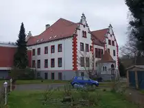 Thammenhain, Schloss, gotische Wasserburganlage, erbaut um 1480, Umbau im Stil der Neorenaissance im sp�ten 19. Jahrhundert (15.12.2024) 