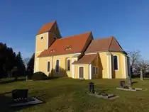 Zau�witz, romanische evangelische Kirche, erbaut im 13. Jahrhundert (17.12.2024)