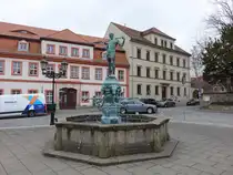 Dohna, Fleischerbrunnen von 1911 am Marktplatz (29.03.2025)