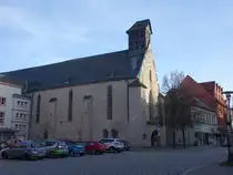 Aschersleben, Hl. Kreuz Kirche am Markt, fr�here Franziskaner Klosterkirche, erbaut im 13. Jahrhundert (12.04.2025)