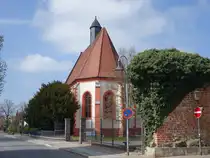 Delitzsch, Hospitalkirche St. Georg in der Hallesche Stra�e, erbaut von 1516 bis 1518 (12.04.2025)