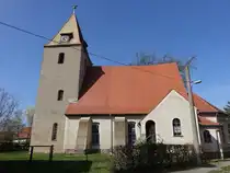 L�beritz, evangelische St. Martin Kirche, erbaut 1432 (12.04.2025)