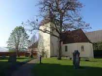 Eggersdorf, evangelische Dorfkirche St. Martin, erbaut im 11. Jahrhundert (14.04.2025)