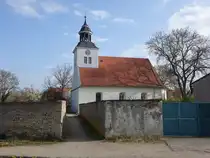 Latdorf, evangelische St. Laurentius Kirche, erbaut 1742 (14.04.2025)