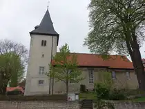 Br�ggen, evangelische Pfarrkirche Maria zu den sieben Bergen, erbaut ab 1220 (18.04.2025)