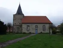 R�ssing, evangelische St. Peter und Paul Kirche, erbaut von 1282 bis 1297, erweitert zur Saalkirche 1755 (19.04.2025)