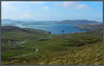 Blick vom Berg Heaval auf Castlebay, Hauptort der Insel Barra. (10.05.2025)