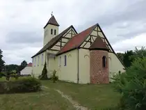 Kamern, evangelische Kirche, romanische Saalkirche, erbaut im 13. Jahrhundert, Kirchturm erbaut 1933 (06.07.2025)