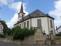 Becherbach, evangelische Kirche, fr�hklassizistischer Saalbau, erbaut von 1783 bis 1786 durch den Landbauinspektor Lindemann (26.07.2025)