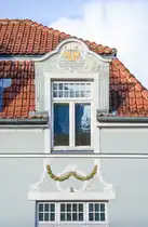 Detailfoto des Jugendstilgeb�udes auf dem Kongevej 64 in S�nderborg (deutsch Sonderburg) in Nordschleswig. Aufnahme: 31. Oktober 2025.