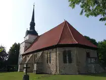 H�tensleben, evangelische St. Bartholom�us Kirche, erbaut um 1500, Umbau von 1675 bis 1680 (09.08.2025)