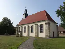 Offleben, evangelische St. Georg Kirche, erbaut von 1751 bis 1752 (09.08.2025)