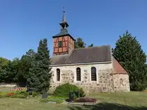 Mehrin, evangelische Kirche, romanische Saalkirche, erbaut im 13. Jahrhundert (13.08.2025)