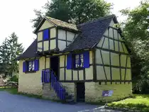 Ungersheim/Elsa�, ECO-Museum, Wohnhaus eines Tagel�hners, um 1890, aus Kochersberg/Unterelsa�, 1989 abgebaut und ins Museum versetzt, Mai 2025