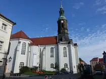 Gro�enhain, evangelische St. Marien Kirche, erbaut von 1745 bis 1748 durch den Architekten Johann Georg Schmidt (06.09.2025)
