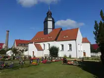 Walda, evangelische Kirche, erbaut 1494, Dachreiter von 1633 (06.09.2025)