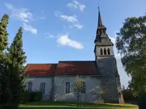 Gro� St�ckheim, evangelische Apostelkirche, erbaut 1792, Kirchturm erneuert 1892 (11.09.2025)