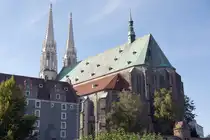 G�RLITZ (Landkreis G�rlitz), 27.09.2023, Blick von der Nei�e-Br�cke auf die Kirche St. Peter und Paul, der ehemaligen Haupt- und Ratskirche