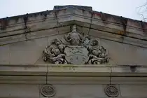 Wappenstein am Marstall der Schlossruine Dwasieden. - 09.02.2026

