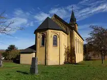 Oberbillig, Pfarrkirche St. Barbara, Saalbau von 1864 (05.11.2025)