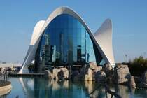 VAL�NCIA (Provincia de Valencia), 06.10.2007, das Eingangsgeb�ude des Parque Oceanogr�fico vom Park aus gesehen