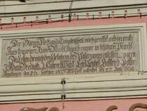 T�rstein mit Inschrift am Sch�tzenhaus Laucha