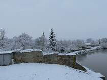 Laucha winterlich - 25.11.2008 - Blick von der Grotte �ber die G�rten an der Unstrut