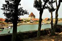 Ein Blick zwischen B�umen von Christians� auf Frederiks� (Aug. 1997)