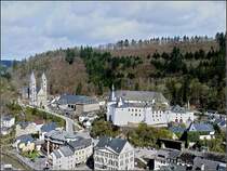 Panorama von Clervaux aufgenommen an der Stra�e nach Marnach am 29.03.08. (Jeanny)