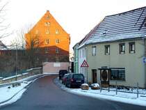 Laucha an der Unstrut - Blick von der Gastst�tte  Schifferklause  in die M�hlstra�e - Foto vom 10.01.2009