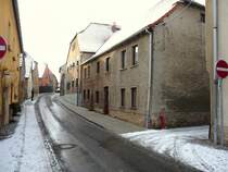 Laucha an der Unstrut - Blick vom Wehr in die Hallesche Stra�e - Foto vom 12.02.2009 

