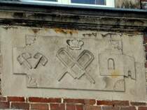 Laucha an der Unstrut - Historischer T�rstein am Haus Siedegarten 15 - ehemals Scheibe - Foto vom 12.02.2009 
