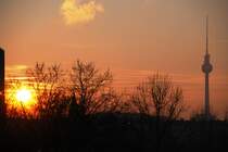 BERLIN, 22.01.2009, Blick von der Storkower Stra�e in Richtung Alex