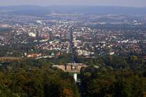 Kassel - Blick vom Herkules, im Vordergrund das Schloss Wilhelmsh�he