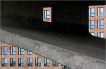 Die Br�cke und das B�rohaus, gesehen in Stuttgart an der Heilbronner Stra�e am 4.1.2007 von Jonas.