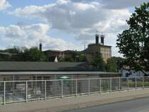 Grevesm�hlen, Blick vom Badst�berbruch (B 105) zur ehem Malzfabrik, heute Sitz der Kreisverwaltung 09.08.2008
