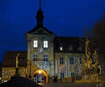 Abendstimmung am Alten Rathaus, Obere Br�cke - Bamberg, 21.12.2006
