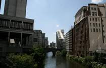 Blick von einer Br�ck an der blackfriars Road