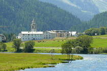 Blick �ber den Inn nach Celerina am 27.07.2009