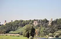 Vom Blauen Wunder aus gesehen die Schl�sser; Linger Schlo�, Schlo� Eckberg und Schlo� Albrechtsberg. 01.09.2009